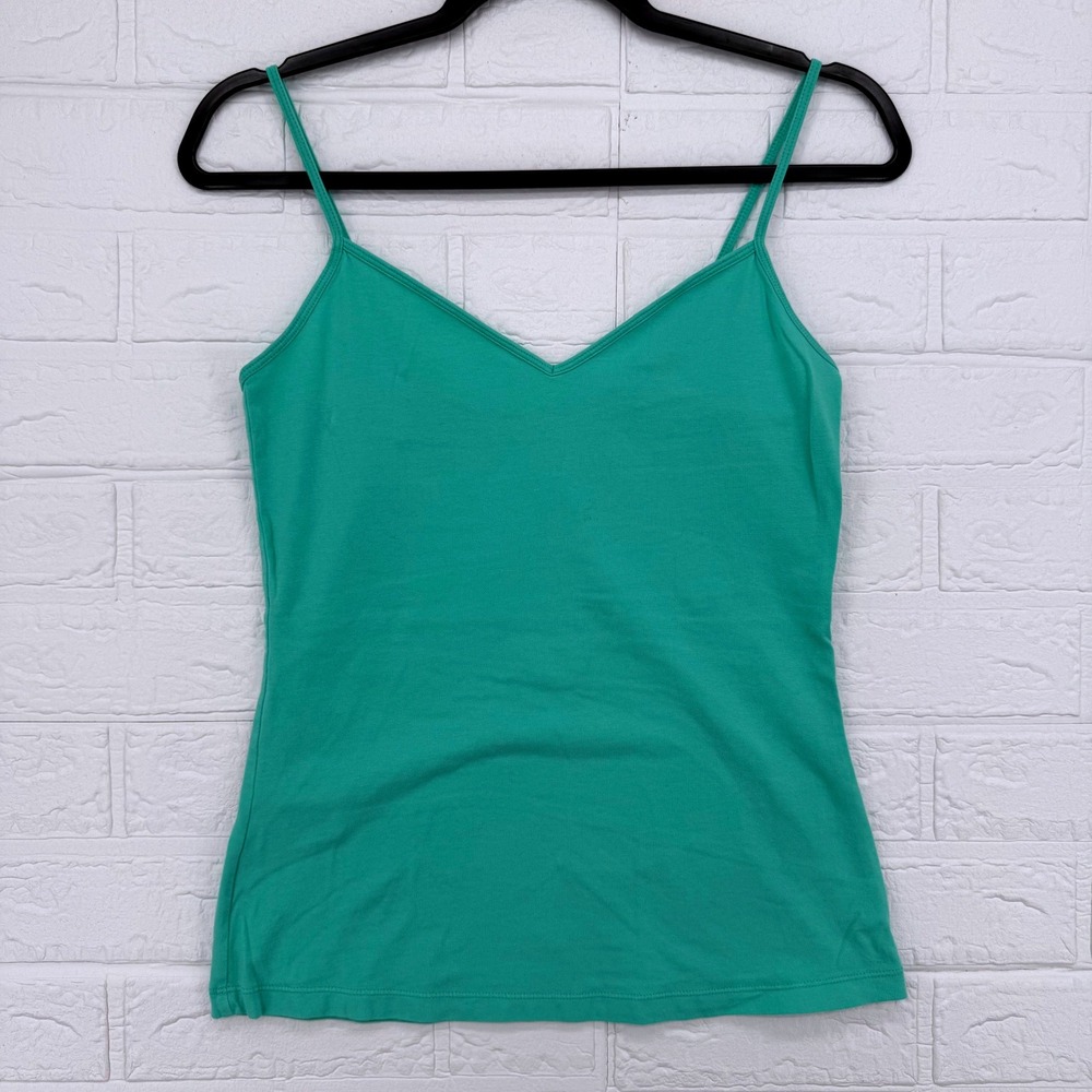 Old Navy Cami Tank Top Womens Medium Teal Green V-Neck Spaghetti Strap